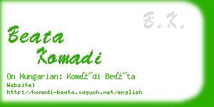 beata komadi business card